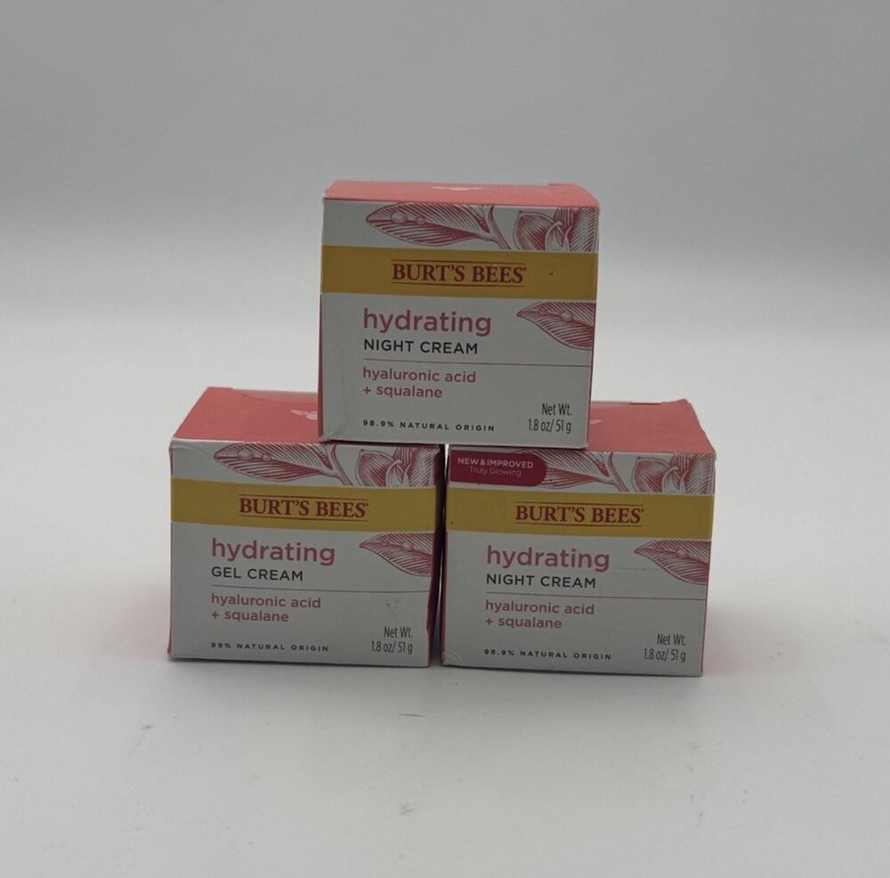 NEW Burt's Bees Hydrating Cream Hydrate & Glow Complex 1.8 oz SEALED [Lot of 3]